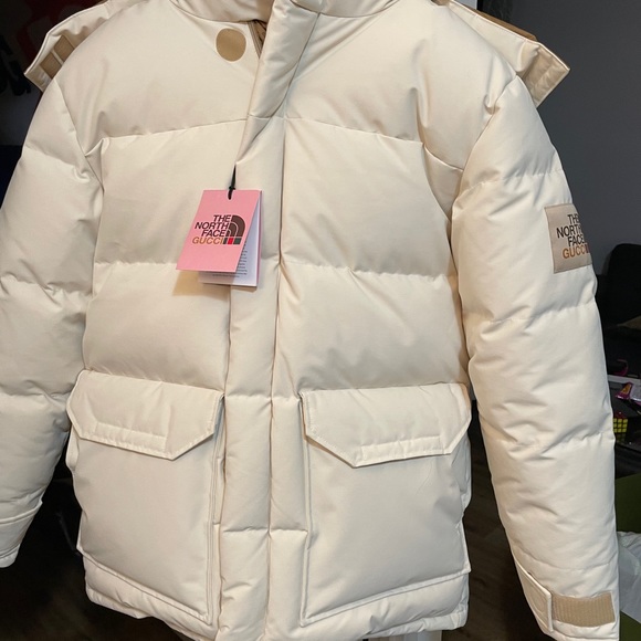 GuccixNorth Face Down Lightly Waxed Vintage White - Picture 4 of 5